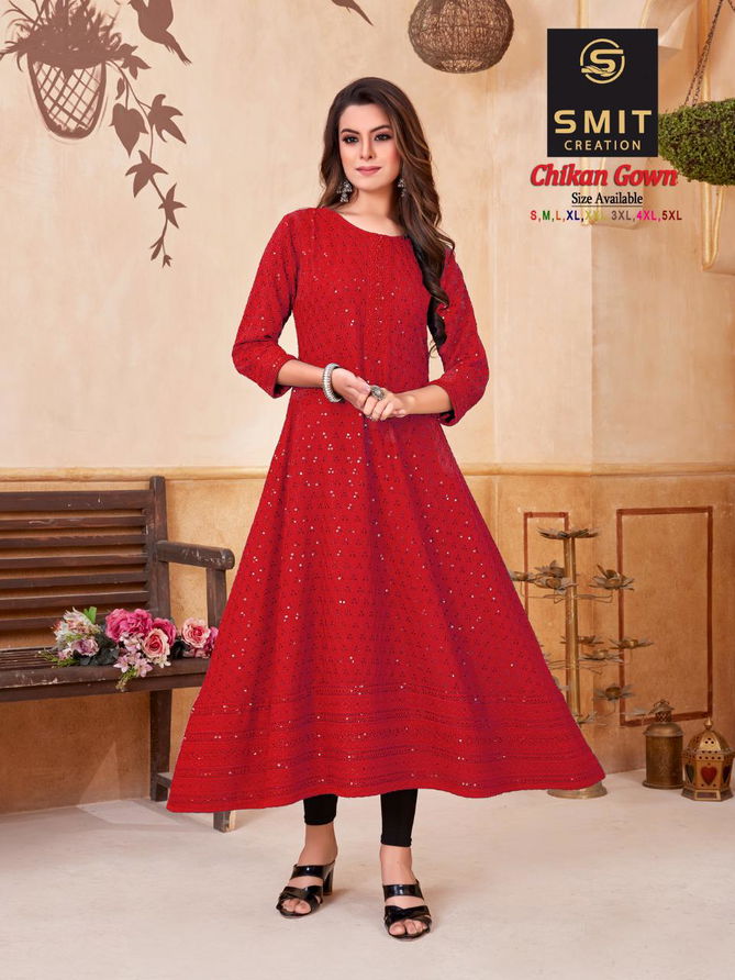 SMIT CHIKEN Fancy Festive Wear Long Anarkali Latest Kurtis Collection